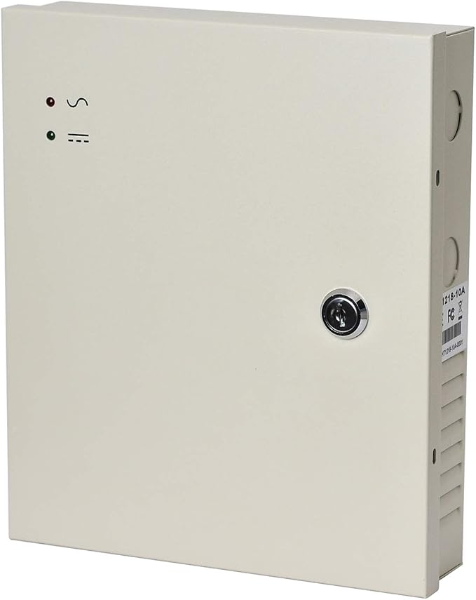 EVERSECU 18 Channel AC 24V 10 Amp Reset Fuse CCTV AC Distributed Power Box with AC Plug and Lock for Security Cameras, DVRs, CCTV Power Supply