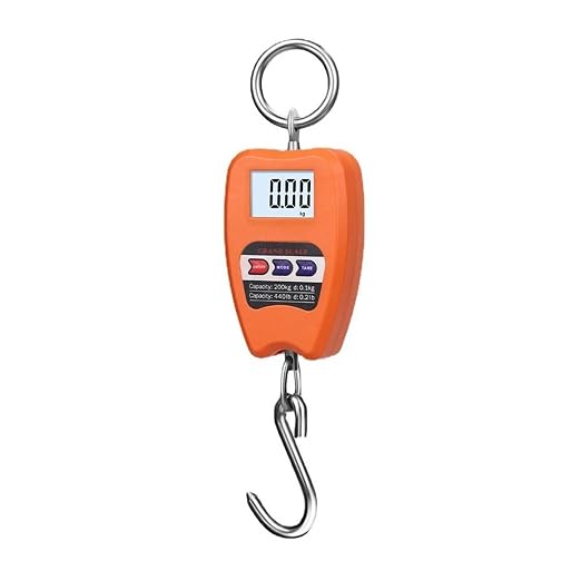 Hanging Scale, Portable Electronic Luggage Scale Multifunctional Digital Scales LCD Travel High Accurate Handheld Weighing Tool for Gym,Hunting,Travelling(Orange)