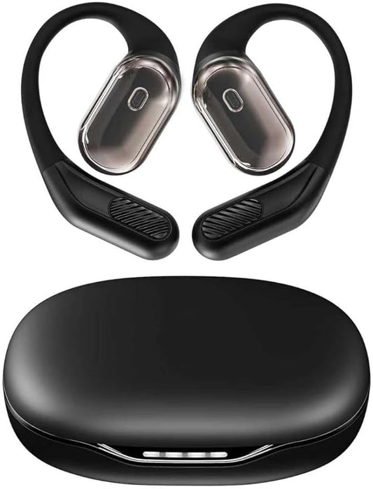 Open-Ear Headphones, Over Ear Earbuds with Ear Hooks, True Wireless Bluetooth Earphones with Microphone, Touch Control, Clear Calls, 60H Playtime, IPX7 Waterproof for Running and Workouts