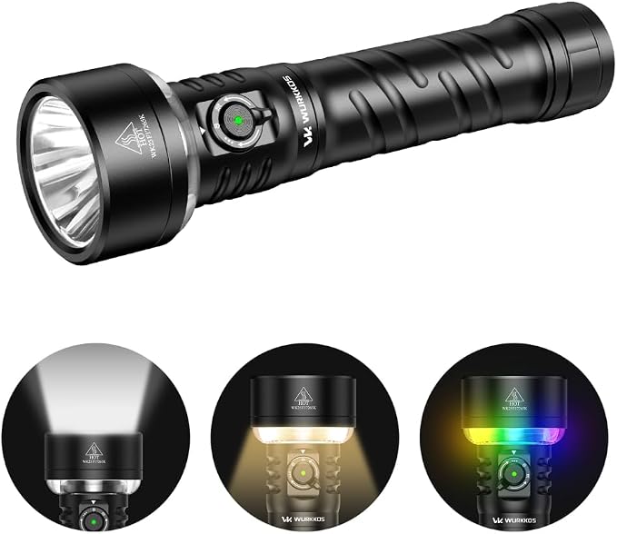 Wurkkos TS27 Rechargeable High Lumen Flashlights, 3200LM 2772Feet Long Throw Super Bright Flashlight,Bidirectional Lighting 300-hour Ultra-Long Flashlights, (with Threaded Interface)