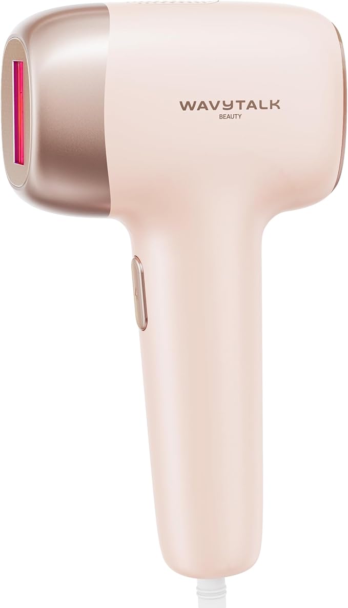Wavytalk IPL Hair Removal Device, Bare It for Face Body Bikini – Long-Lasting Result & Painless,Full Body in 12 Mins with 24J Dual-Pulse & Ice Cooling, At-Home Use for Women and Men, Corded, Pink