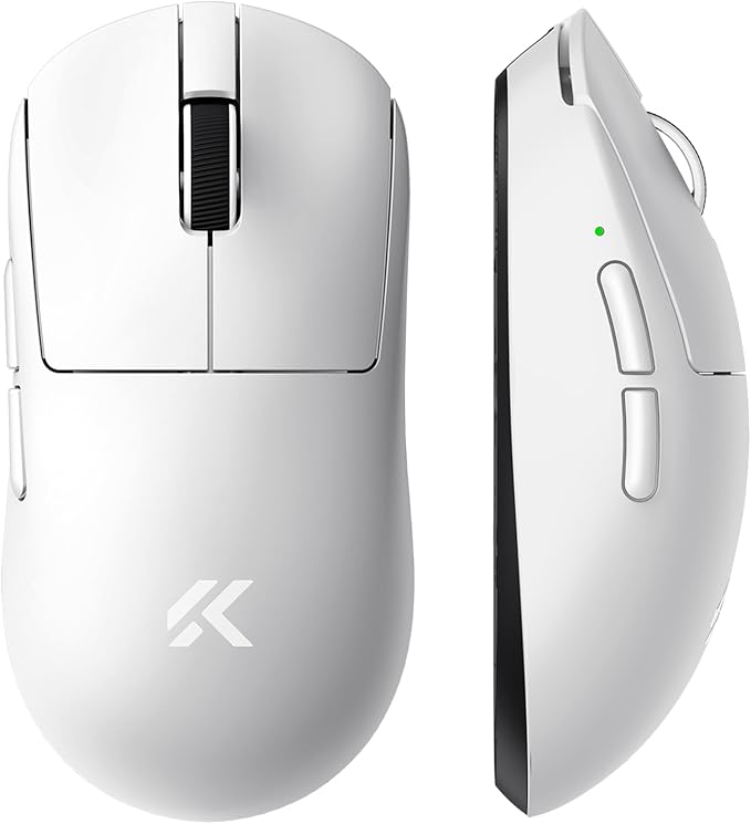 MCHOSE A7 V2 Ultra Wireless Gaming Mouse for Esports 59 g, PAW3950 TI, 42K DPI, TOPSPEED Dual 8K Polling Rate, 130 Hour Battery Life PC/Mac White