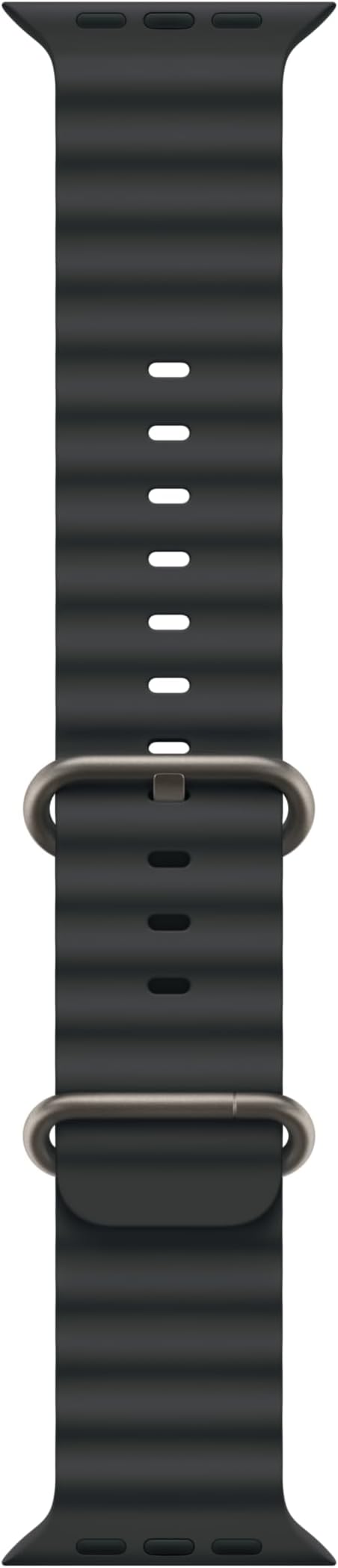 Apple Watch Band - Ocean Band (49mm) - Black with Natural Titanium Finish - Regular