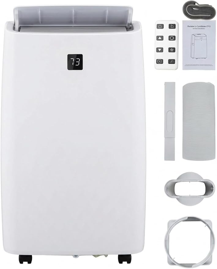 GarveeLife 14,000 BTU Portable Air Conditioners, Portable AC Unit with Fast Cool, Heat Mode, Ventilator, Dry, 4-in-1 Air Conditioner Portable, Remote & Installation Kit, for Room, Study, Dorm