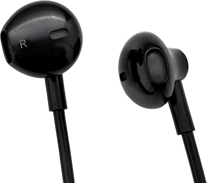 Wired Air Tube Anti-Radiation Headphones with Microphone, USB-C Plug, Radiation-Free Safe Earbuds for iPhone 15/16/17 Series, Android Phones& All USB-C Devices. (Black)