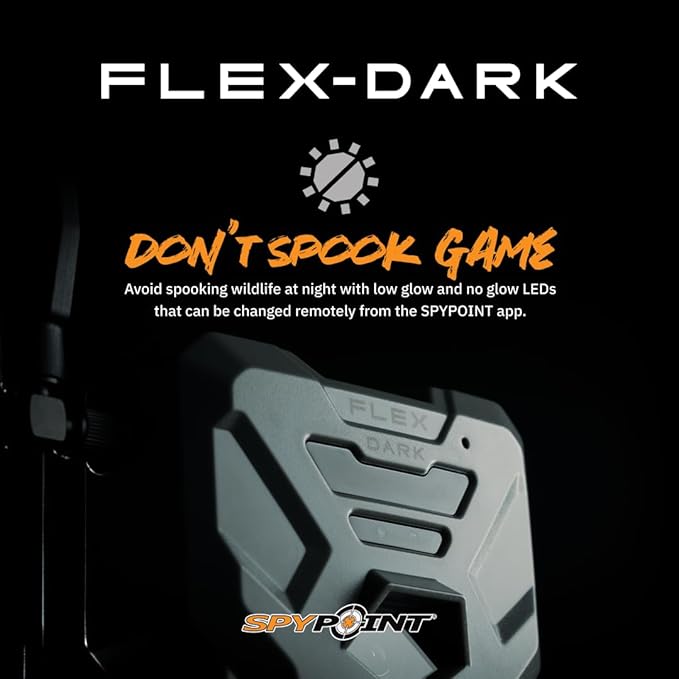 SPYPOINT Flex-Dark Ultimate Pack with SD Card + LIT-22 - Cellular Trail Camera, 40MP Photos, 1080p Video + Sound, No-Glow Game Camera, Hunting Night Vision, Motion Activated,100ft Detection
