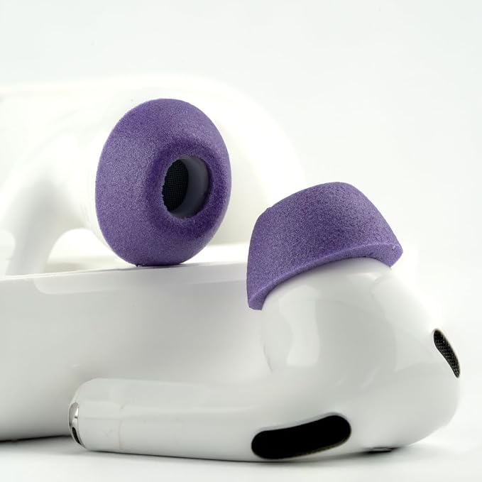 Comply TrueGrip MAX | Premium Memory Foam Replacement Earbud Tips for Apple AirPods Pro 1 & 2 | Long Lasting Comfort, MAX Durability, Secure Fit, Superior Noise Isolation| Purple (Large) (1 Pair)