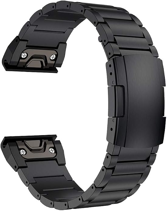 LDFAS Fenix 8/7X/6X/5X Plus Band, 26mm Titanium Metal Quick Release Easy Fit Watch Strap with Double Button Clasp Compatible for Garmin Fenix 7X Pro/6X Pro/5X Plus/Enduro 3/tactix 7 Bands