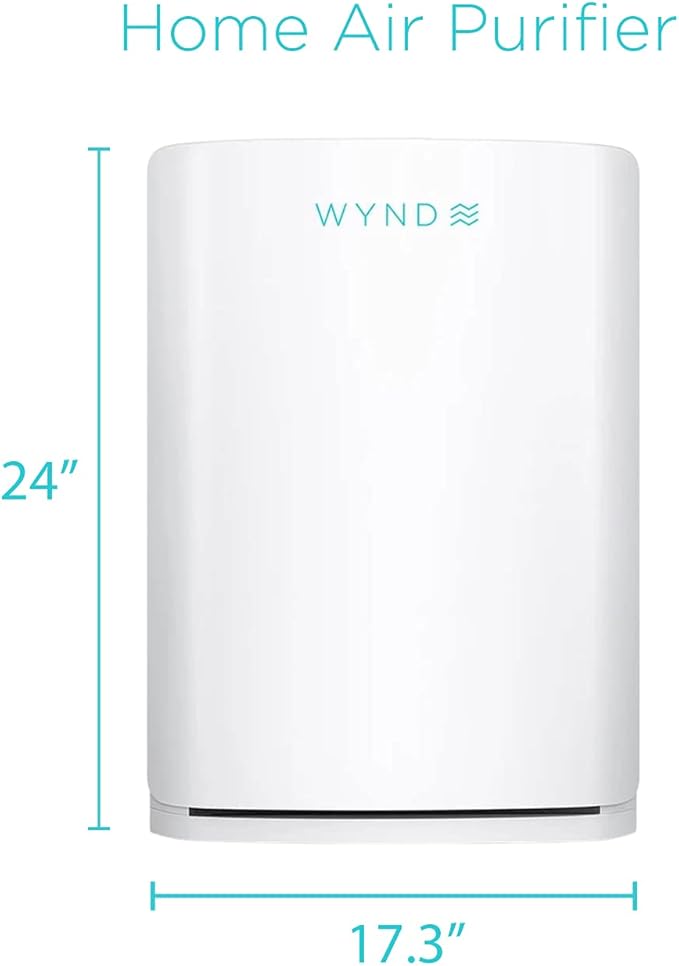 Wynd Max Home Air Purifier (Consumer Version) - App and Alexa Enabled, Smart Purification - HEPA Filter - For Home, Office, Large Spaces - 1200 sqft | Wildfire, smoke, dander, dust, odor