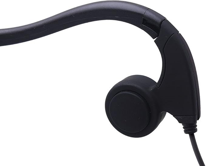 Bone Conduction Wired Headphones with Noise Cancelling Mic 3.5mm Connector Sweat Resistant Headphones for Cycling Running and Other Sports (Black)