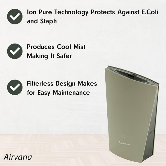 Airvana 1.3L Ultrasonic Cool Mist Humidifier, Black