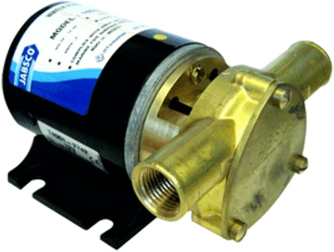 Jabsco 18660 Series Marine Water Puppy Bilge/Sump Flexible Impeller Pump 6.3 GPM, 12-Volt, 15-Amp Non-CE, 1/2" NPT Ports