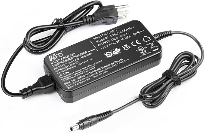 [UL LISTED]KFD 150W 12V AC Adapter for Drobo DroboFS, S, 5D, 5Dt, 5N, 5N2, 5C 5D3 5-Bay 4 Bay Array Network Storage DR-5X-1P11 DAS Hard Disk Drive HDD NAS Charger FSP150-AHAN1 Drobo Power Supply Cord