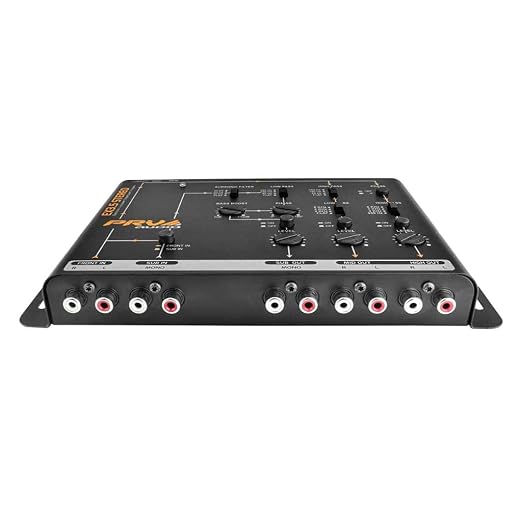PRV AUDIO Crossover Car Audio EX3.5 Stereo 3 Way or 2 Way Electronic Crossover 9 Volts, 4 in 6 Out RCA Channels Car Sound Processor