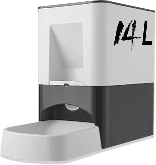 Large Automatic Dog Feeder, 14L Extra Large Breed Auto Dog Feeder Timed Programmable Pet Food Dispenser, Portion Control Voice Recording Suitable for Large and Medium-Sized Dogs