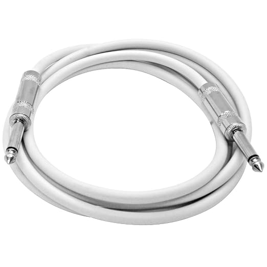 Seismic Audio - SASTSX-6White-6PK - 6 Pack of 6 Foot White 1/4 Inch TS Patch Cables - 6' Professional Audio Unbalanced 1/4" Patch Cords
