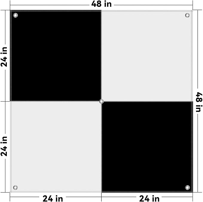 48"x48" Drone Ground Control Point GCP 6 Pack - Black/White Markers UAV Aerial Target for Mapping & Surveying