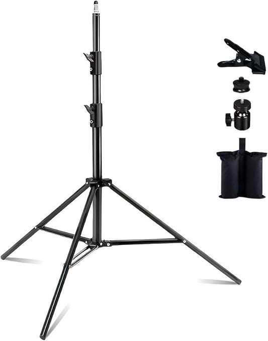 Kate Heavy Duty Light Stand for Photography, 8.5ft High Stable Photo Video Tripod Stand with Clamp, Sandbag, Carry Bag & Screw Adapters - Max 15kg Load for Studio Strobe, Softbox, LED Video Light