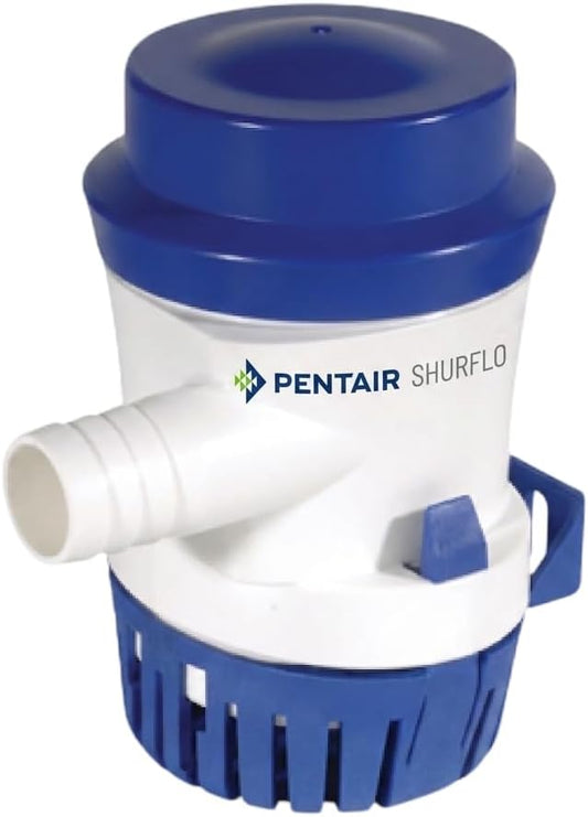 PENTAIR SHURFLO 355-010-10 Marine Bilge Pump, 500 GPH Submersible Marine Pump, Anti-Airlock, ABS Housing, Nylon Impeller, Ignition Protected, 12V DC, CE Certified