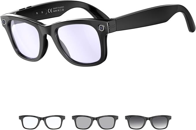 Camera Glasses AI Smart Glasses with Camera and Bluetooth 1080p Video Glasses Outdoor Video Recording Sunglasses 4K HD Outdoor AI Glasses for Men Women Driving Travel Hiking