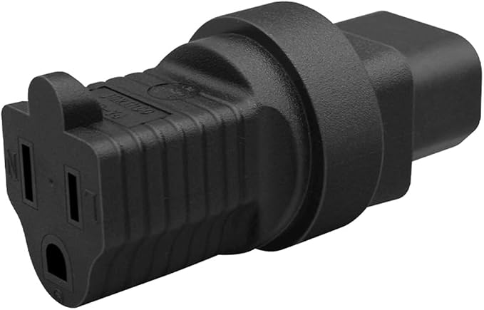 (10Packs C14 to NEMA 5-15R AC Power Adapter,PDU Cabinet/UPS Server Plug 3 pin C14 Male to American Standard Female 3 Hole Power Adapter Socket