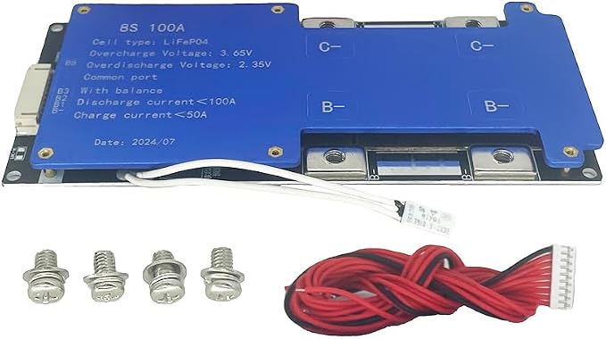 8S 100A DC24V BMS LiFePO4 Battery Balance Charge Board NTC Temperature Protection Equalizer