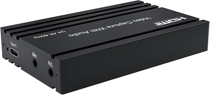 4K@60Hz HDMI Video Capture Card with Audio Mixing - HDCP 2.2/HDR10 Support, USB-C Plug & Play, UVC/UAC Compliance for Streaming, Gaming & Recording (Windows/MacOS)