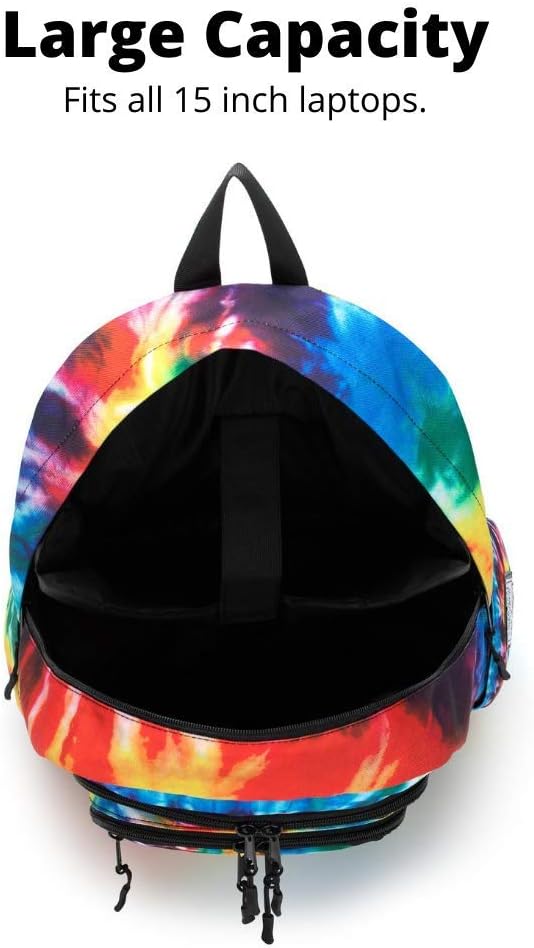 Super Real Business Bluetooth Speaker Backpack with 20-Watt Speakers & Subwoofer for Parties/Festivals/Beach. Rechargeable, Works with iPhone & Android (Tie Dye)