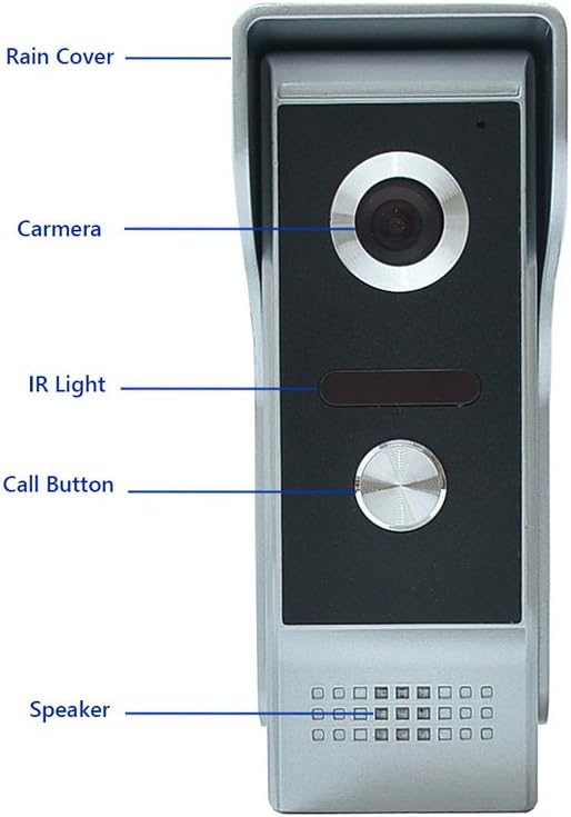 Wired Video Intercom System, 7 Inch Video Doorbell Door Camera Kit | Dual-way Intercom, Door Monitoring, HD Camera with Monitor Unlock, Night Vision, Waterproof for Villa Home Office Apartment