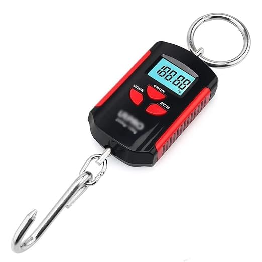 Digital Luggage Scales, 200kg/100g Mini Crane Scale Portable Heavy Duty Crane Scale LCD Display with Backlight Industrial Digital Scales (Color : Red, Size : 200Kg/100g)(Red)