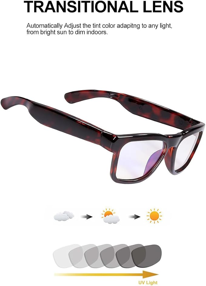 OhO sunshine Bluetooth Audio Sunglasses, Lightweight Open Ear Sport Glasses, 10H Playtime, Water Resistant with Voice Control