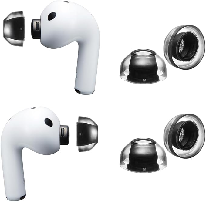XELASTEC 2 AirPods Pro 3 Ear Tips Replacement – Body-Heat Adaptive Material, Seamless Seal, 12-Hole Micro Filter, Secure Fit Anti-Slip Earbud Tips, AirPod Pro Replacement Tips (M)