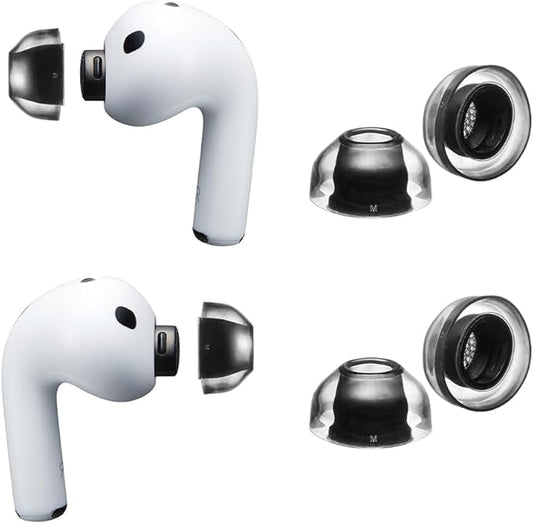 XELASTEC 2 AirPods Pro 3 Ear Tips Replacement – Body-Heat Adaptive Material, Seamless Seal, 12-Hole Micro Filter, Secure Fit Anti-Slip Earbud Tips, AirPod Pro Replacement Tips (M)