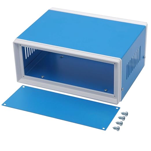 Zulkit Junction Box Blue Metal Project Box DIY Electric Enclosure Case Preventive Case Electrical Box 7.9 x 6.5 x 3.5 inch