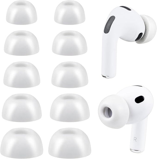 SOULWIT 5 Pairs Memory Foam Eartips for AirPods Pro 3 (3rd Generation 2025), Pro3 Replacement Earbud Ear Tips Accessories (Ash White/Assorted)