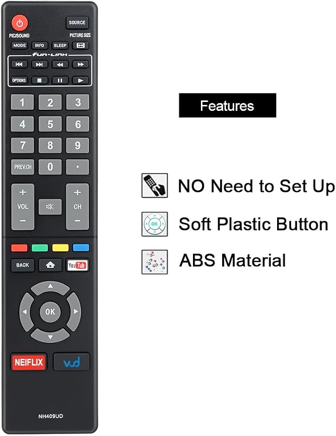 for Magnavox-TV-Remote-Control-Replacement, Compatible with Magnavox LED HDTV Smart TVs (NH409UD)