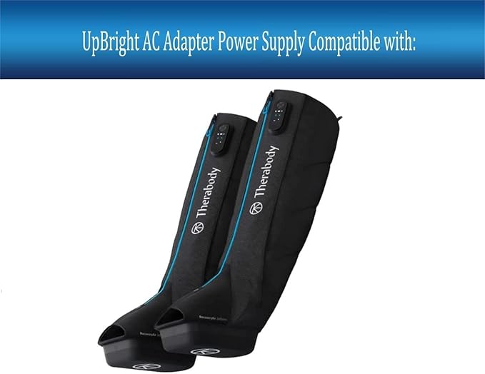 UpBright 12V AC/DC Adapter Compatible with Therabody EM1024PR RecoveryAir JetBoots Thera body FCC ID 2AU6T-JET IC Id 25672JET Compression Massage Boots Air Circulation Muscle Pain Relief Power Charger
