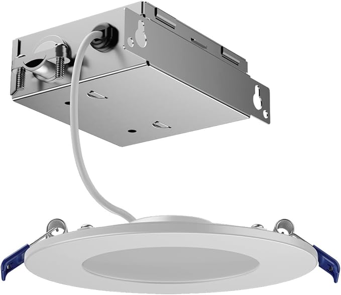 GE CYNC Reveal HD+ Wafer Smart LED Downlight Fixture, Color Changing Lights, WiFi and Bluetooth LED Lights, 16 Watts, Compatible with Alexa and Google Home, 4 Inches (6 Pack)