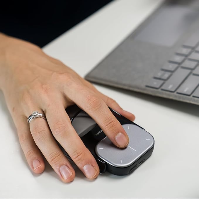 Cheerdots2 Bluetooth Detachable Air Mouse Touchpad Mouse with Voice Recording, Presentation Clicker Wireless Presenter Presentation Remote for Mac, Windows (Recording, Silver)