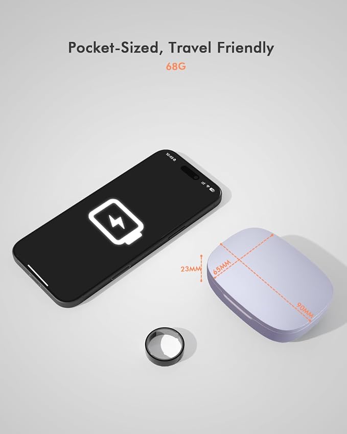 Doohoeek Updated Charging Case Compatible with Oura Ring 4 & 3 Charger, Wireless Power Station Fits Official Chargers & Fit All-Sized Rings Gen 4 & 3 1000mAh (Charger NOT Included)