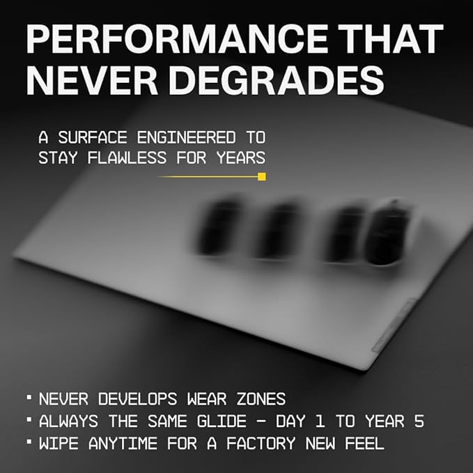 Wallhack SP-005 Glass Gaming Mouse Pad – Speed Surface, Large Mousepad for Esports, Smooth Low-Friction Glide, Tempered Glass, Ergonomic Low Profile, Durable & Portable with Carry Case | Skypad White