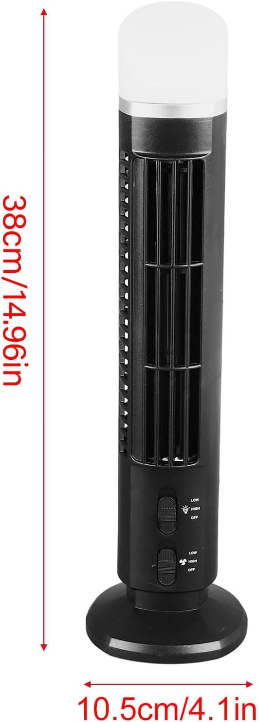 Bladeless Tower Fan Portable Desk Fan with LED Light Quiet Operation for Home Bedroom Office Office Tower Fan Personal Cooling Fan