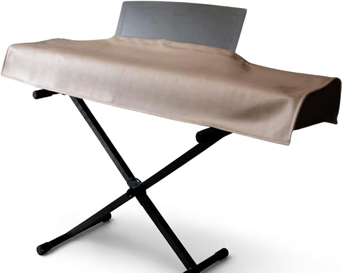 88 Keys Piano Keyboard Dust Cover PiuColor, Designed by Professional Pianist, Music Stand Compatible, Washable Digital Piano Cover, Blends with Your Room, Japan Design (Ash Brown)