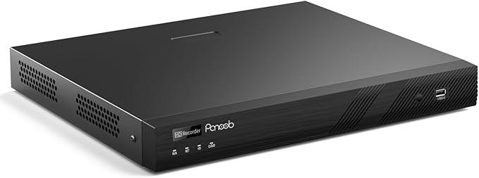 4K 16 Channel NVR, 16CH H.265 Network Video Recorder & 16 PoE Ports, Motion Alarm, 24/7 Recording, Smart Playback, Support 8MP/5MP/4MP/3MP PoE Cameras, Two SATA Ports Up to 16TB (Without HDD)