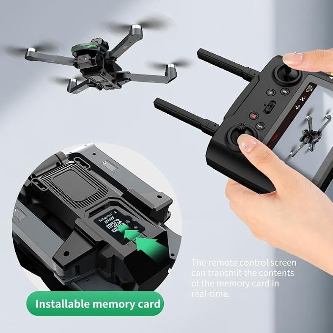 Adults GPS Drone with 4.5" Screen Remote Controller, 1080P HD Dual Lens Brushless Motor FPV RC Quadcopter, Auto Return Home, 360 Degree Flip, with 2 Batteries, Under 249g Full-Size Foldable Copter