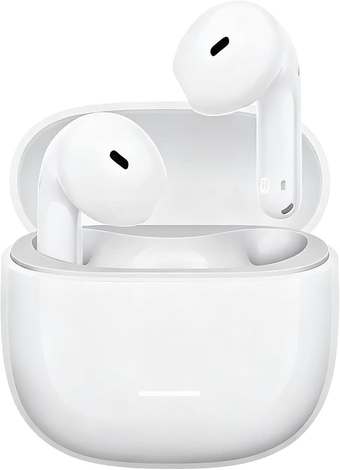 Redmi Buds 8 Active, Wireless Earphones with Semi-in-Ear Design, 14.2mm Titanium Diaphragm Drivers, Bluetooth 5.4, 37H Long Battery Life, Dual Mic AI Noise Cancellation, Google Fast Pair, White