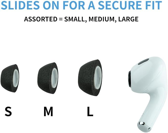 Comply TrueGrip MAX | Premium Memory Foam Replacement Earbud Tips for Apple AirPods Pro 1 & 2 | Long Lasting Comfort, MAX Durability, Secure Fit, Superior Noise Isolation| Blue (Large) (1 Pair)