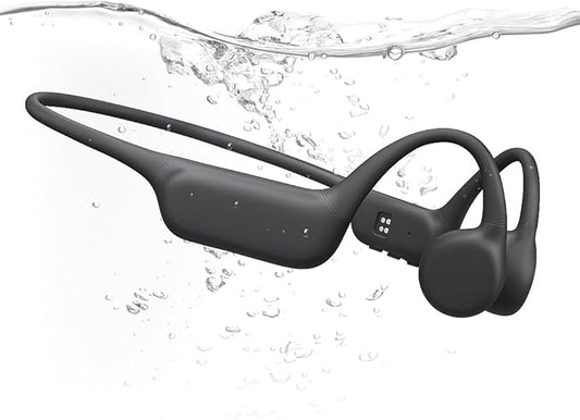 PSIER Swimming Headphones, Bone Conduction Headphones IPX8 Waterproof Open Ear Headphones Built in MP3 Mode 32G Memory Up to 8 Hour Playtime Bluetooth 5.4 Underwater Swimming Ear Buds for Running