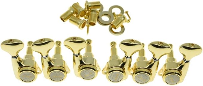 KAISH 18:1 Gear Ratio Guitar Locking Tuners Machine Heads Guitar Locking Tuning Keys Pegs for Strat/Tele/LP/SG most Electric or Acoustic Guitars Gold