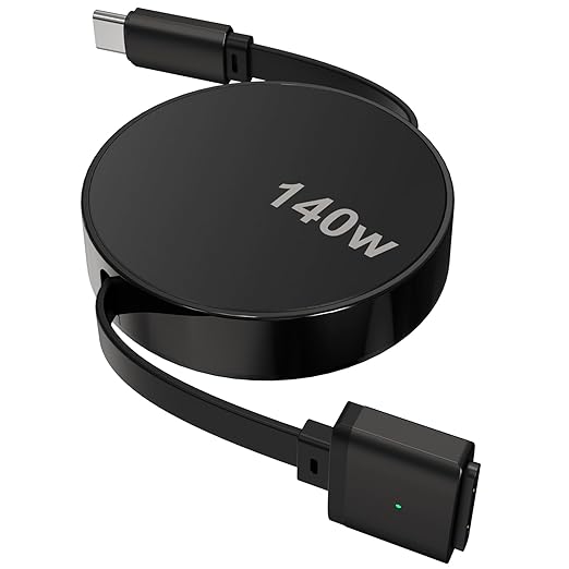 140W USB-C to Magnetic 3 Cable, 5.3FT Compatible with Magsafe 3 Cable for MacBook Air 2024 M3 13/15inch, 2023/2022 M2, Pro 2024/2023 M4/M2 Pro & Max 14" 16", 2021 M1 & Max 14" 16" Black